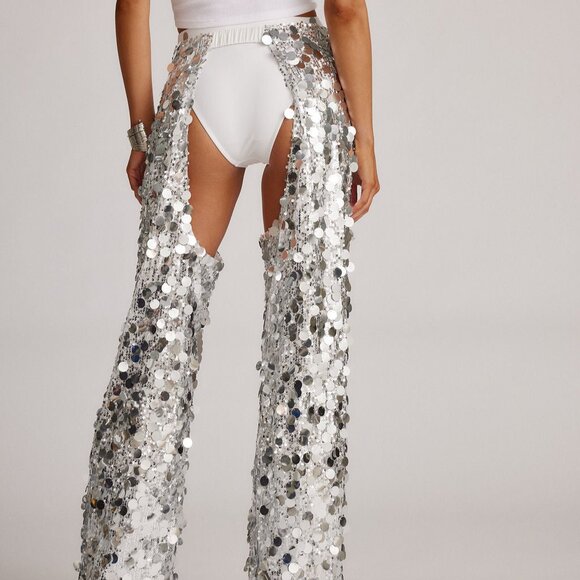 12th Tribe Walker Silver Payette Chaps Size SS - Picture 2 of 3